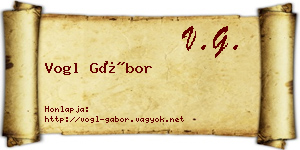 Vogl Gábor névjegykártya