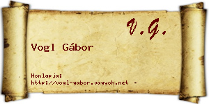 Vogl Gábor névjegykártya